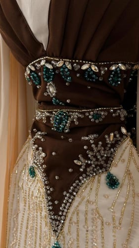 قفطان مغربي تطريز يدوي فخم