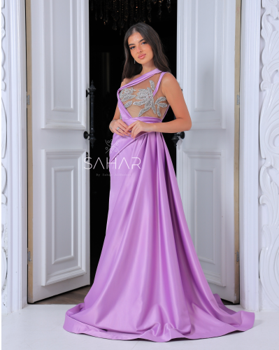 فستان سهرة بشك يدوي فاخر