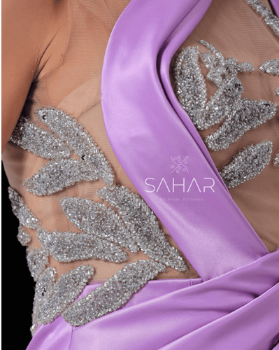 فستان سهرة بشك يدوي فاخر