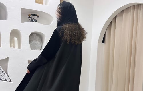 قماش مخمل كوري مع ترند كوري اسود طرحه ساده