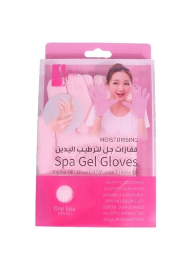 قفازات جل لترطيب وتنعيم اليدين من سبا سيستم - وردي