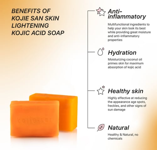 كوجي سان - صابون تفتيح البشرة بحمض الكوجيك , 3 حبا...