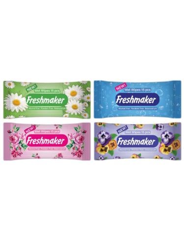 مناديل مبلله بالازهار من فريش ميكر , 15 منديل | 1...