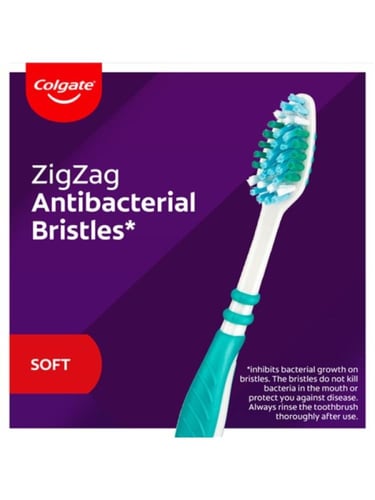 فرشة اسنان ناعمة زج زاج من كولجيت ، لون عشوائي