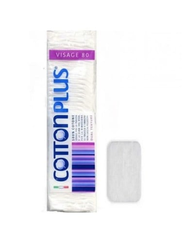 مربعات قطن تجميلي من كوتون بلس , 80 قطعة