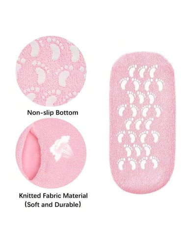 جوارب وقفازات جل لترطيب اليدين والقدمين ، وردي