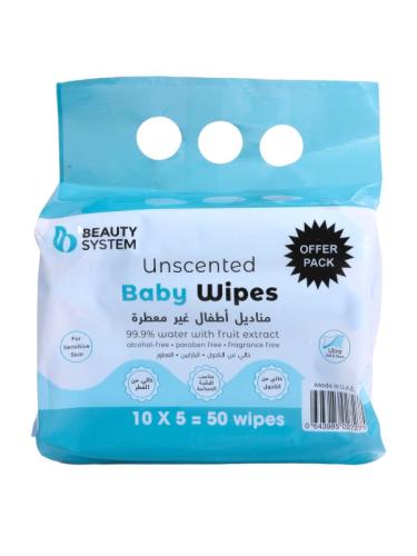 مناديل اطفال غير معطرة من بيوتي سيستم - 10 مناديل...