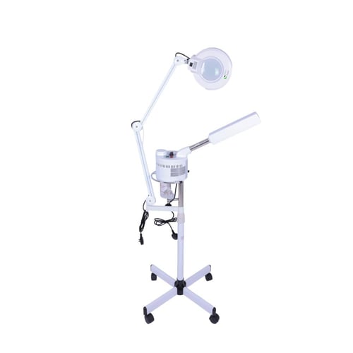 جهاز بخار للوجه ابيض مع مصباح مكبر من صالون سيستم...