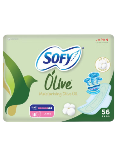 فوط صحية سميكه بزيت الزيتون المرطب من سوفي - حجم ك...