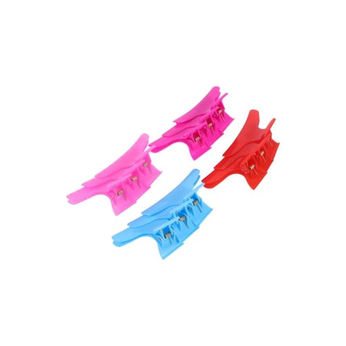 مشابك شعر بلاستيك ملون من صالون سستم ، 12 قطعة