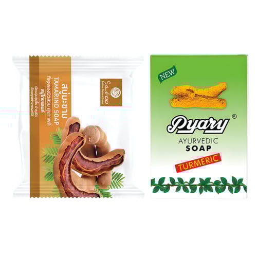 مجموعة صابون الكركم و التمر الهندي لتفتيح مكثف وتن...