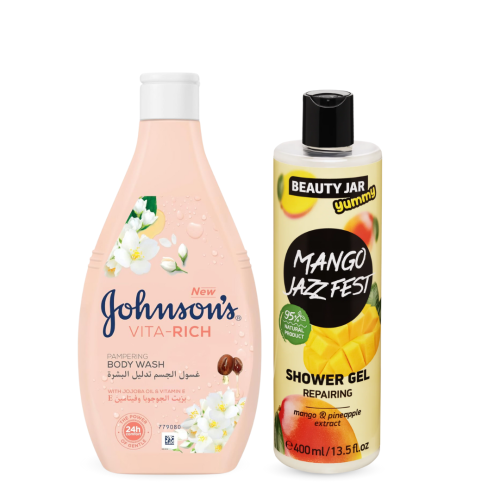 مجموعة جل وسائل استحمام برائحة الياسمين والمانجو ق...