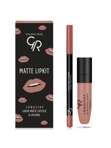 طقم احمر شفاه + قلم محدد شفاه من جولدن روز - 5.5 م...