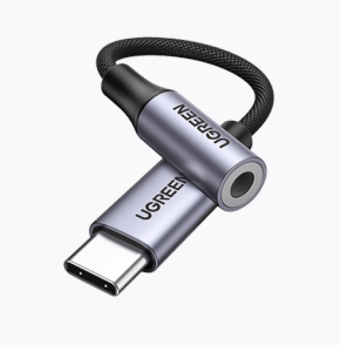كابل UGREEN USB-C إلى 35 مم ذكر/أنثى غلاف من الألو...