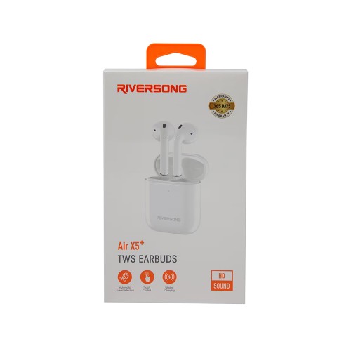 سماعة اذن لاسلكية Riversong Air X5، بلوتوث، ابيض
