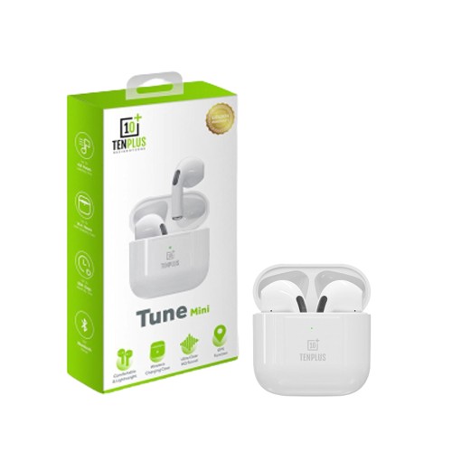 سماعة اذن لاسلكية TENPLUS Tune Mini، بلوتوث، ابيض