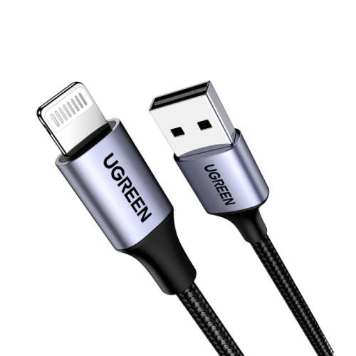 يوجرين سلك شاحن من USB إلى آيفون مضفر بطول 2 م - أ...