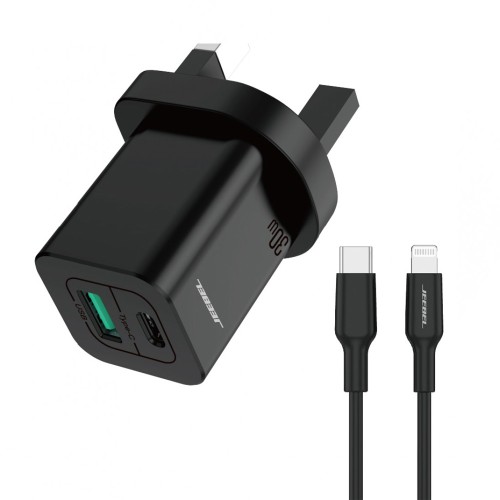 جيبل, راس شاحن بمنفذ PD ومنفذ USB مع كابل آيفون