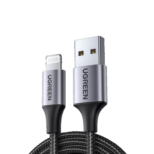 يوجرين سلك شاحن نايلون مظفر USB إلى آيفون بطول 1 م...