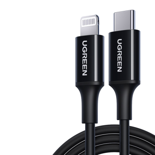 يوجرين سلك شاحن من USB-C إلى آيفون بطول 2 م - أسود