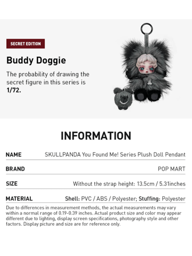SKULLPANDA You Found Me! Pendant Doll Plush Series