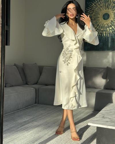 فستان ناعم اوف وايت مطرز