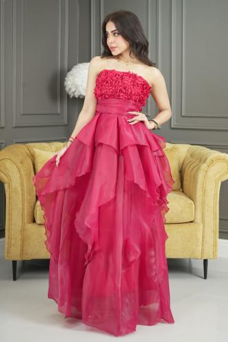 فستان سهرة احمر