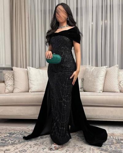فستان سهرة فخم لون اسود