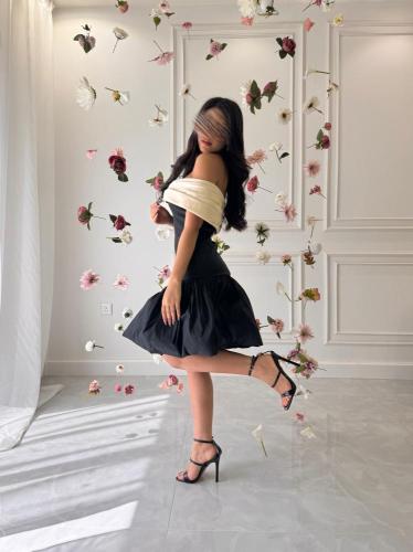 فستان سهرة قصير ناعم