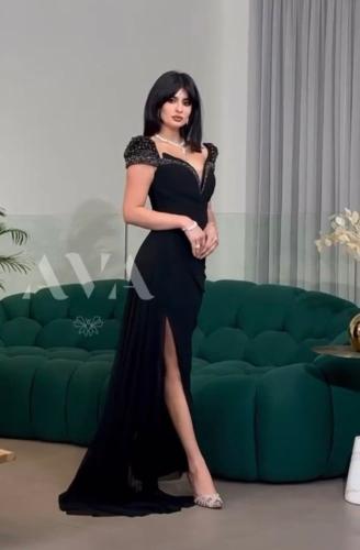 فستان سهرة اسود راقي