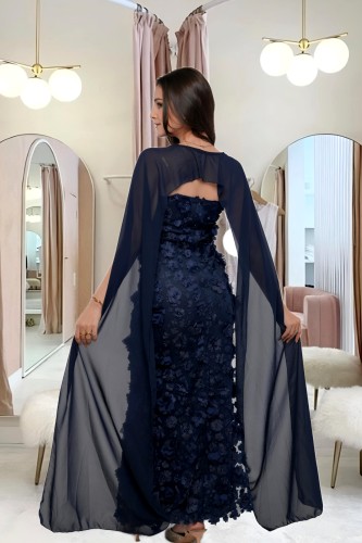 فستان سهرة كحلي مورد