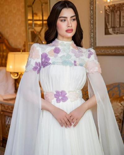 فستان سهرة ناعم مورد راقي