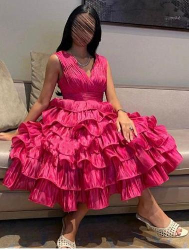 فستان سهرة فوشي ميد طبقات