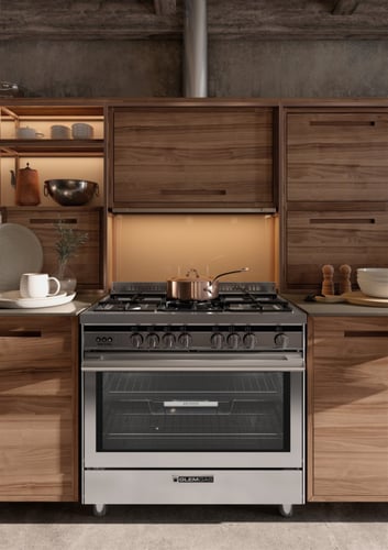 فرن غاز Glem 60×90 ستانلس ستيل بمقلاة هوائية ونافذ...