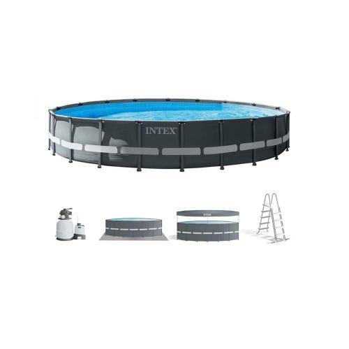 مسبح فوق الأرض Intex الترا فريم 6.10×1.22 متر بإطا...