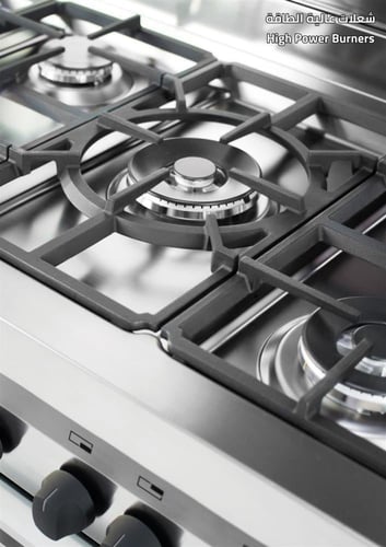 فرن غاز Glemgas 1200×600×920 مم ستانلس ستيل 6 شعلا...