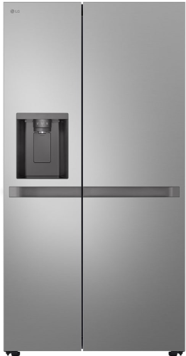 ثلاجة دولابي LG سعة 22.1 قدم فضي معدني بتصميم مستط...
