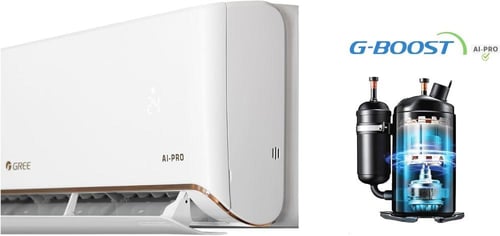 مكيف سبليت GREE AI-PRO إنفرتر 36 حار بارد مع واي ف...