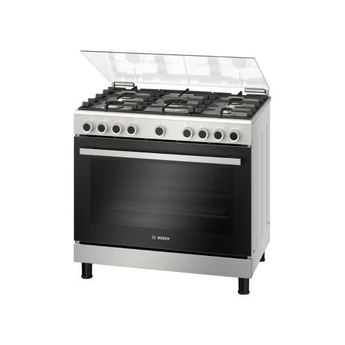 فرن غاز بوش 5 عيون 90 سم اشعال ذاتي شبك عريض استيل...