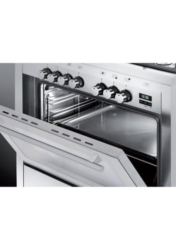 فرن غاز Glem 60×100 ستانلس ستيل بشاشة رقمية و5 شعل...