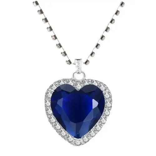 طقم إكسسوار كحلي بتصميم قلب