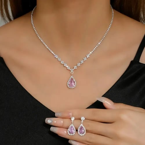 طقم كحلي ناعم بتعليقة قطرة