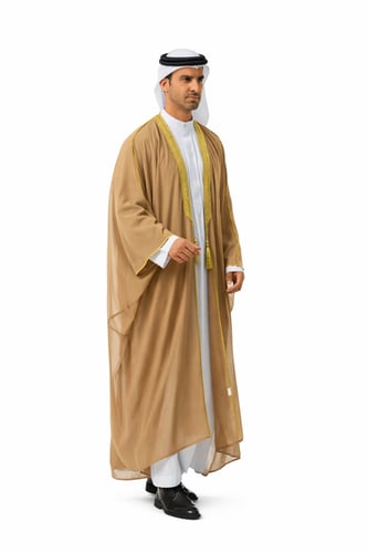 بشت رجالي فاخر بتطريز ذهبي – إطلالة رسمية أنيقة