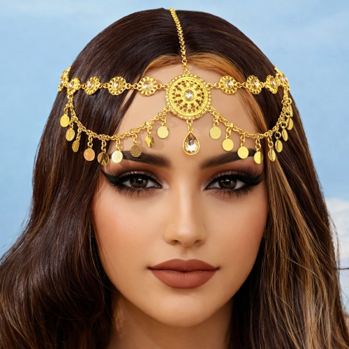 طوق رأس بعملات ذهبية – ستايل تراثي فاخر