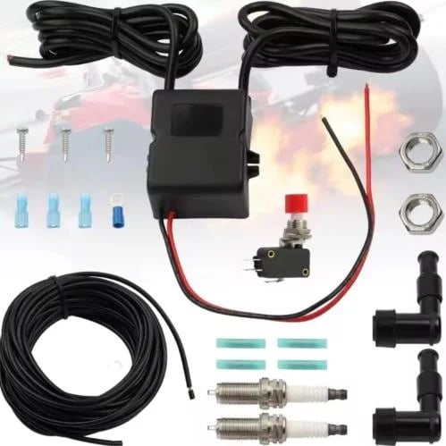 Backfire device for cars (two outlets)