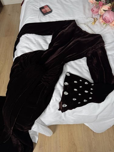 فستان سهرة مخمل أمريكي كرستال راقي