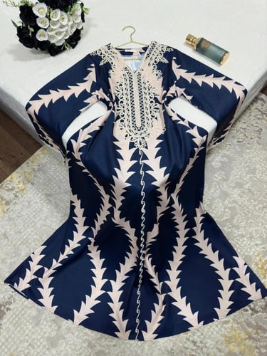 جلابية خام كريب بولستر ناعم طرز مميز