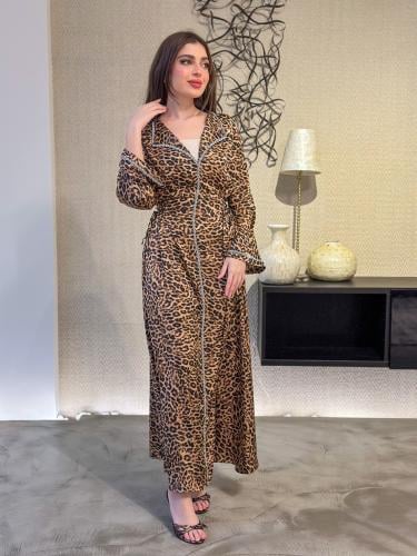 جلابية نمري خام شيفون بودرة مميزة جداً