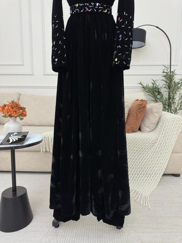 فستان مخمل طرز كرستال