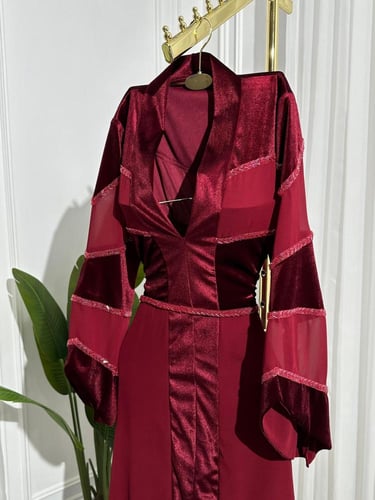 فستان سهره قطيفة راقي